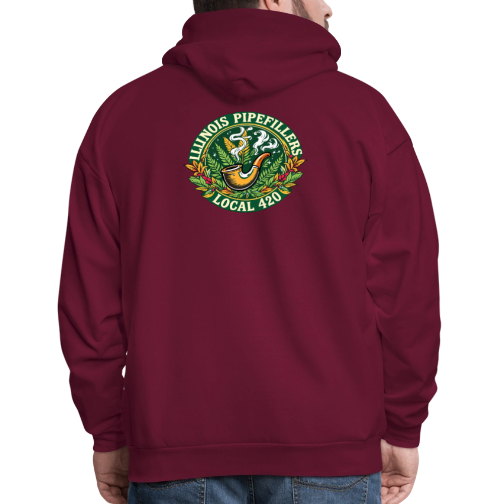 ILLINOIS PIPEFILLERS LOCAL 420 F/B DESIGN Men's Hoodie - burgundy