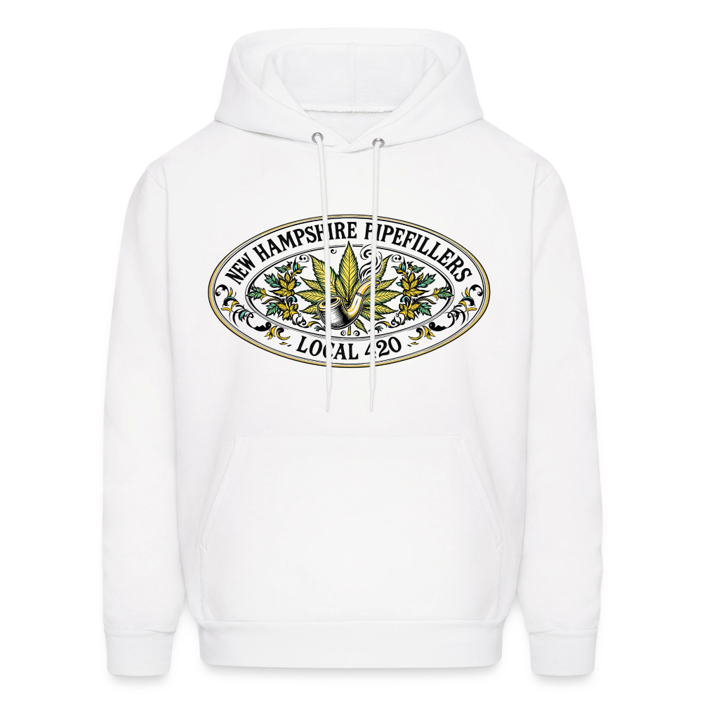 NEW HAMPSHIRE PIPEFILLERS LOCAL 420 2 EMBLEM Men's Hoodie - white