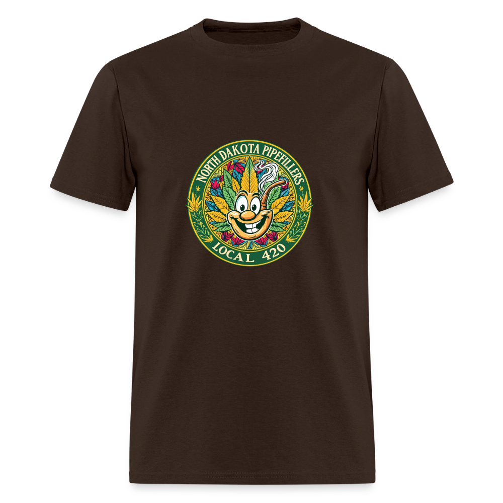 NORTH DAKOTA PIPEFILLERS LOCAL 420 Men's T-Shirt - brown