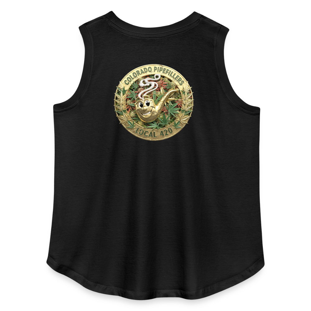 COLORADO PIPEFILLERS LOCAL 420 F/B DESIGN Women's Curvy Relaxed Tank Top - black