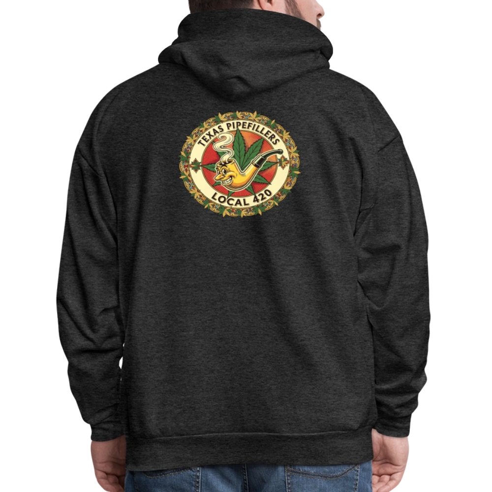 TEXAS PIPEFILLERS LOCAL 420 F/B DESIGN Men's Hoodie - charcoal grey