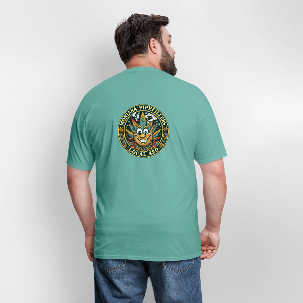MONTANA PIPEFILLERS LOCAL 420 F/B DESIGN Men's T-Shirt - aquatic