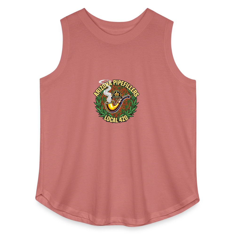 ARIZONA PIPEFILLERS LOCAL 420 Women's Curvy Relaxed Tank Top - mauve