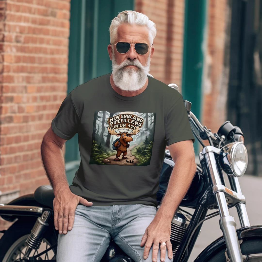 NEW ENGLAND PIPEFILLERS LOCAL 420 MOOSE TRIALS F/B DESIGN Gildan 5.3 oz. T-Shirt